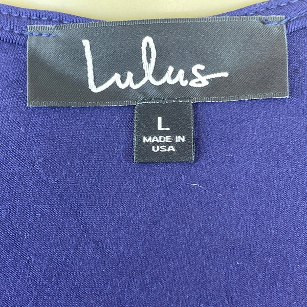 Lulus Womens Navy Wrap Maxi Dress With Tie Waist & V-Neckline Size L - New
