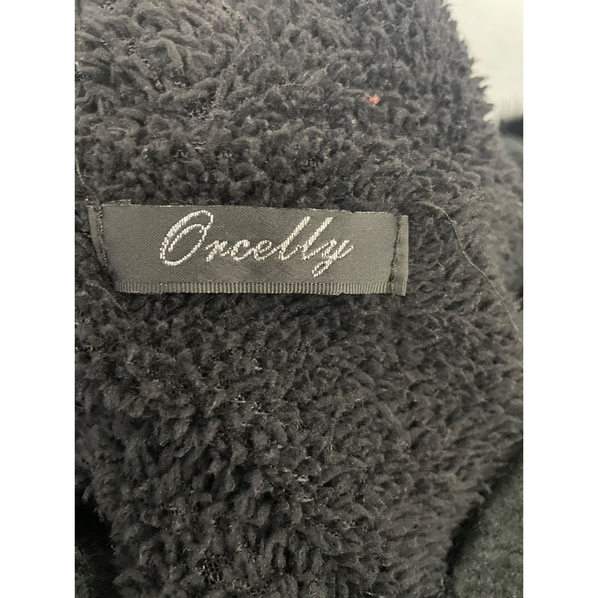 Oncelly Womens Black Knit Faux Fur Trim Cardigan Sweater With Belt Medium