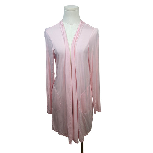Lands End Light Pink Open Front Cardigan With Pockets Long Sleeve Womens Size S