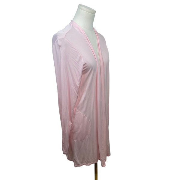 Lands End Light Pink Open Front Cardigan With Pockets Long Sleeve Womens Size S