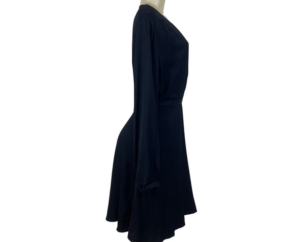 Banana Republic Womens Black Wrap Dress Long Sleeve Belted Size 12