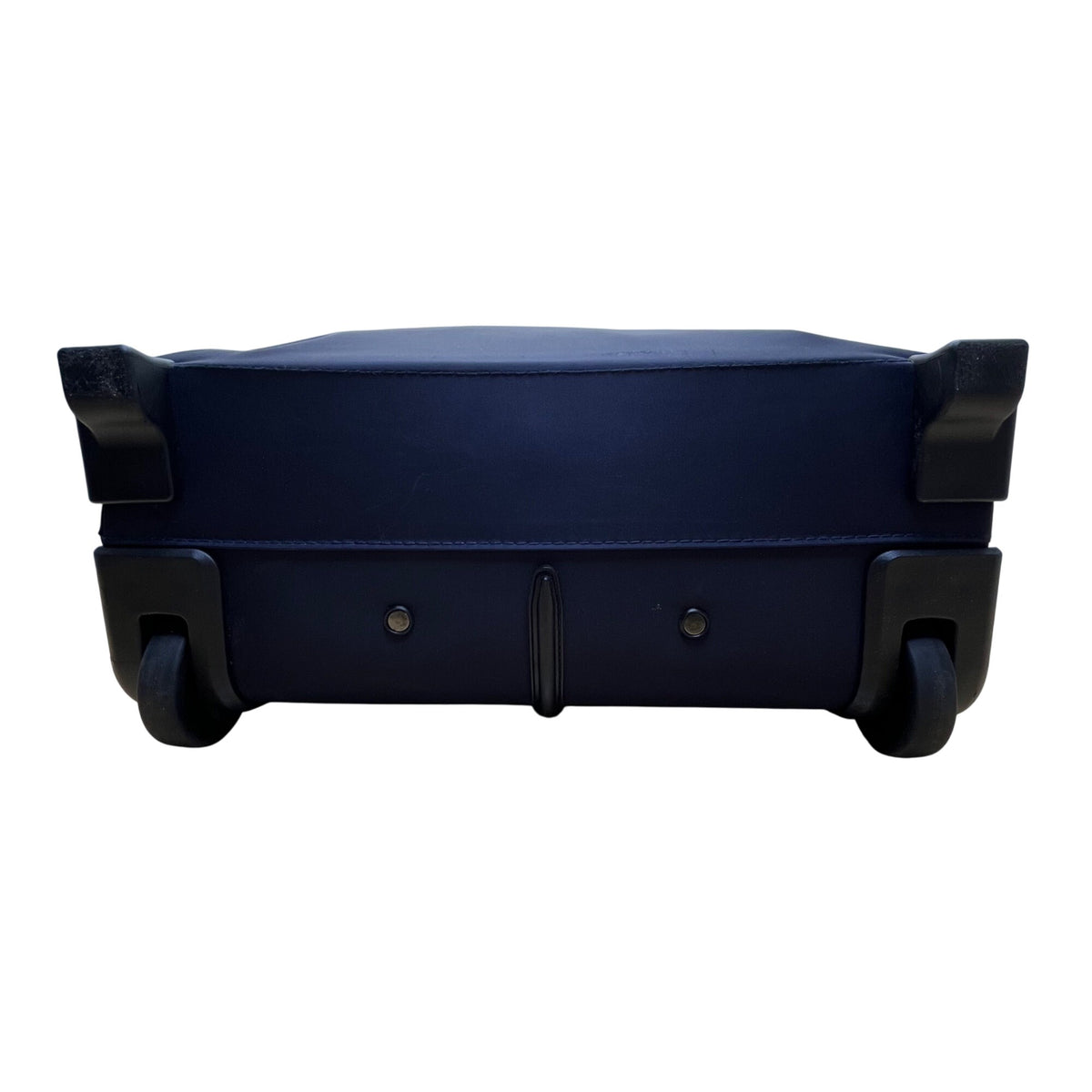 Brics Men’s Navy Nylon Lightweight Rolling Carry-On Bag With Leather Trim