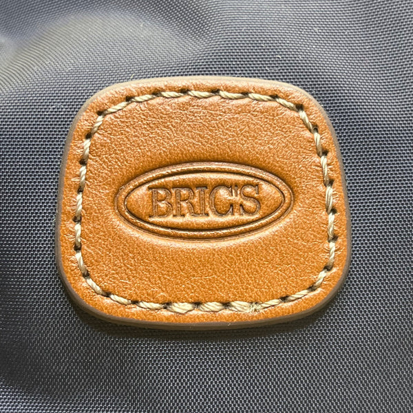 Brics Men’s Navy Nylon Lightweight Rolling Carry-On Bag With Leather Trim