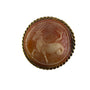 Vintage Gold Tone & Carved Cameo Capricorn Circle Brooch Pin Zodiac Style