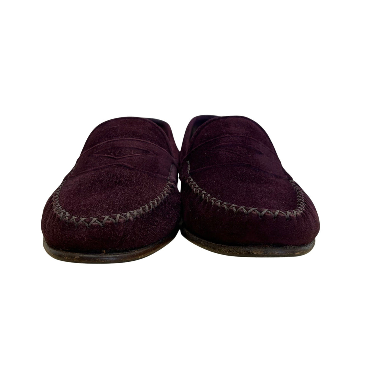 Vintage Cole Haan Women’s Burgundy Suede Classic Flat Moccasin Loafers Size 6B