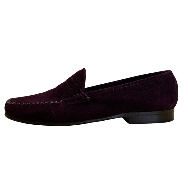 Vintage Cole Haan Women’s Burgundy Suede Classic Flat Moccasin Loafers Size 6B