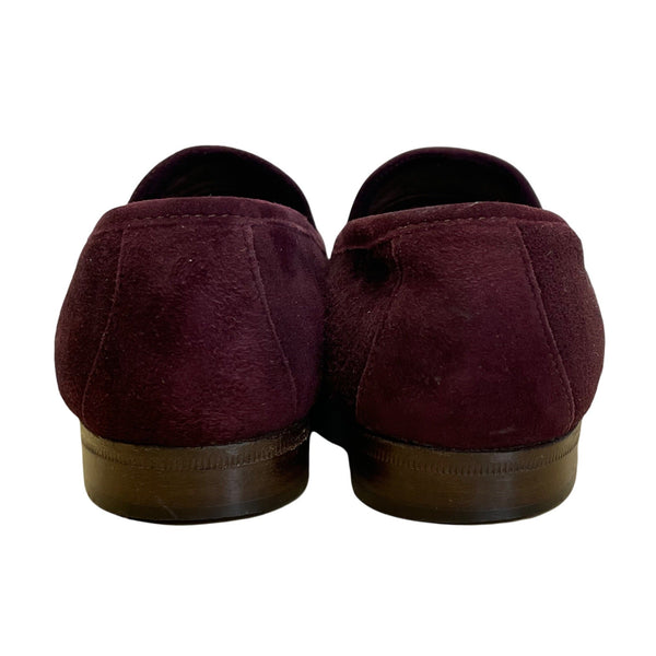 Vintage Cole Haan Women’s Burgundy Suede Classic Flat Moccasin Loafers Size 6B