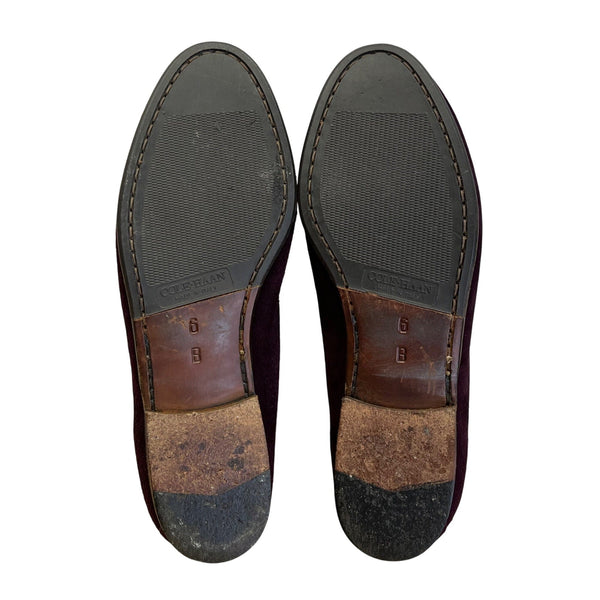 Vintage Cole Haan Women’s Burgundy Suede Classic Flat Moccasin Loafers Size 6B