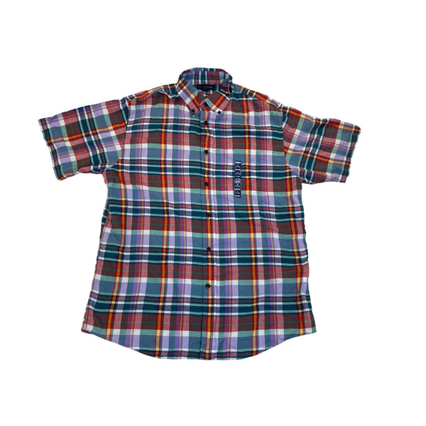 Lands End Mens Traditional Fit Plaid Button-Down Shirt Size M 15-15.5 - New