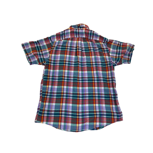 Lands End Mens Traditional Fit Plaid Button-Down Shirt Size M 15-15.5 - New