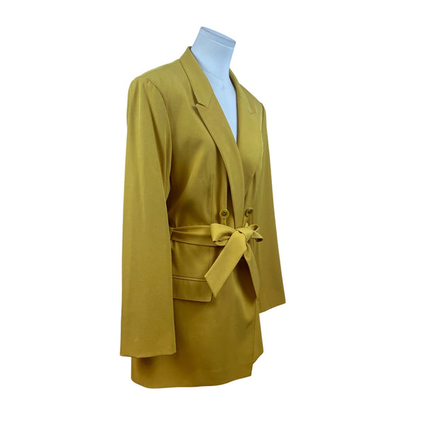 John Meyer Women's Yellow Polyester/Spandex Belted Blazer Jacket Size 10