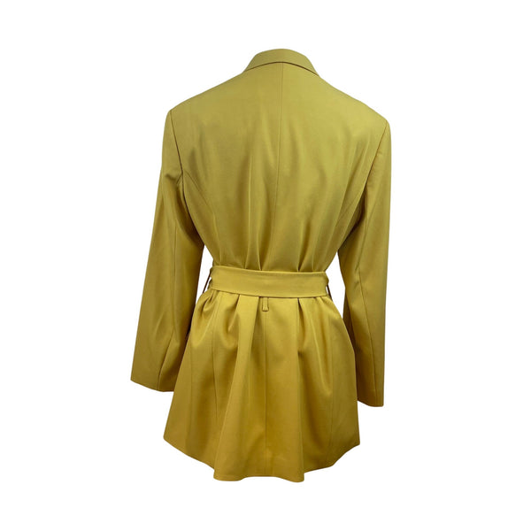 John Meyer Women's Yellow Polyester/Spandex Belted Blazer Jacket Size 10