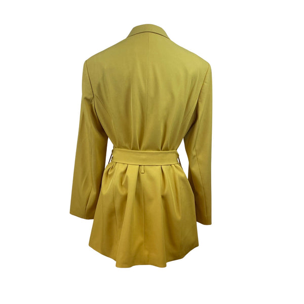 John Meyer Women's Yellow Polyester/Spandex Belted Blazer Jacket Size 10