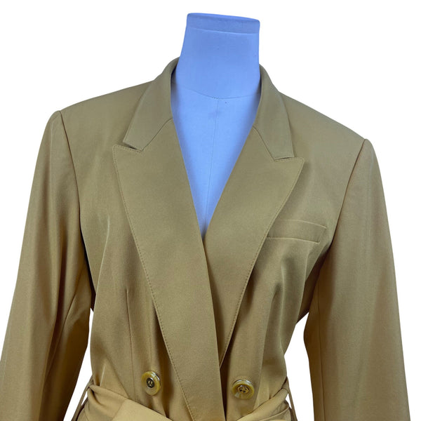 John Meyer Women's Yellow Polyester/Spandex Belted Blazer Jacket Size 10