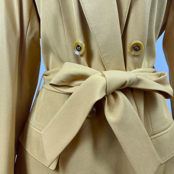 John Meyer Women's Yellow Polyester/Spandex Belted Blazer Jacket Size 10