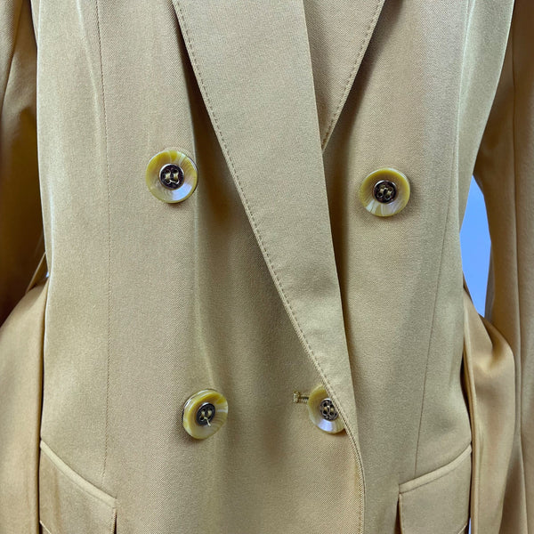 John Meyer Women's Yellow Polyester/Spandex Belted Blazer Jacket Size 10