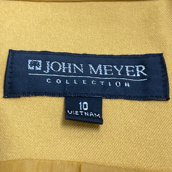 John Meyer Women's Yellow Polyester/Spandex Belted Blazer Jacket Size 10
