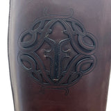Vintage Frye Women’s Brown Embossed Leather Back Zip Up Tall Riding Boots Sz 8.5