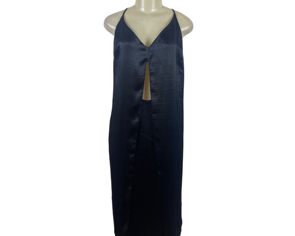 Asos Womens Black Polyester Strappy Backless Midi Dress Size 10