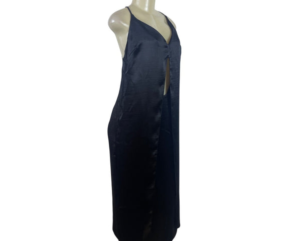 Asos Womens Black Polyester Strappy Backless Midi Dress Size 10