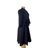 Elie Tahari Women’s Navy Blue Lace-Detail Dress With Bow-Tie Waist