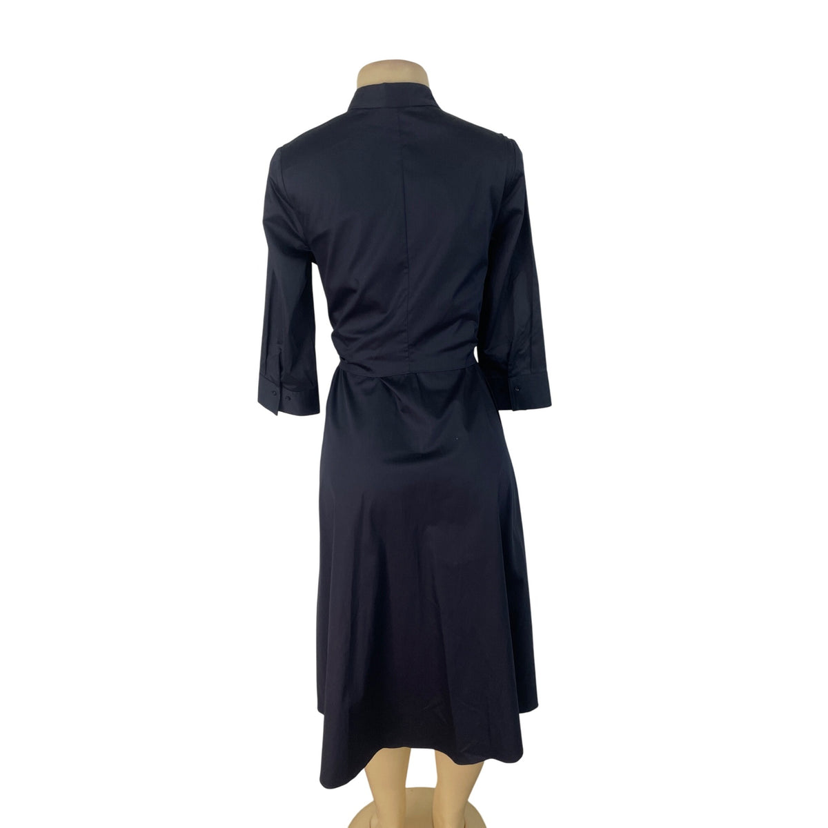 Elie Tahari Women’s Navy Blue Lace-Detail Dress With Bow-Tie Waist