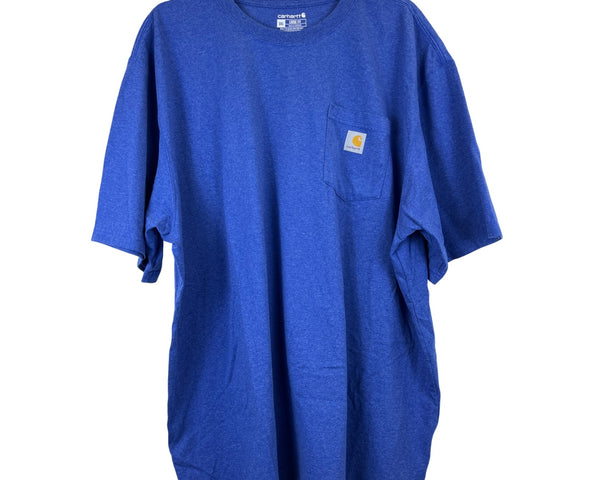 Carhartt Mens Blue Cotton Loose Fit Pocket T-Shirt Size 3XL