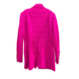 Dana Buchman Womens Pink Wool Embroidered Blazer With Gold Buttons Size M Classic