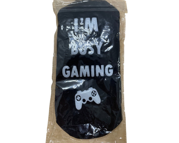 Im Busy Gaming Black Cotton Socks Fun Gamer Gift Unisex One Size Comfortable