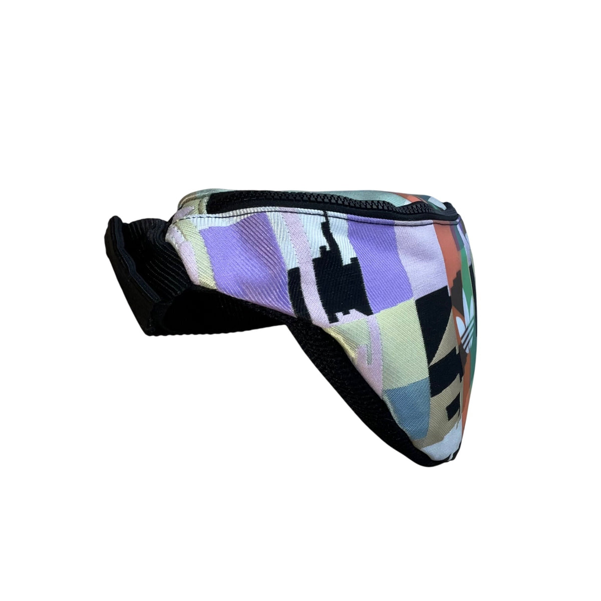 Adidas Unisex Multi-Color Patchwork Adjustable Strap Trefoil Logo Waist Bag