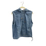 Blasport By Bill Blass Hooded Denim Vest M Sleeveless Casual Lightweight Blue