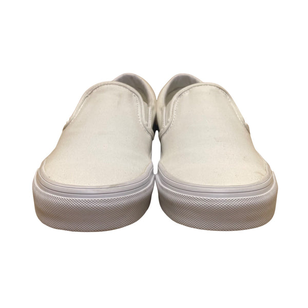 Vans Unisex White Canvas Low Top Slip-On Flat Sneakers Size W7/M5.5