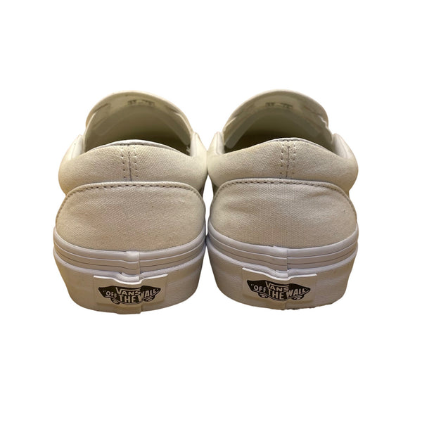 Vans Unisex White Canvas Low Top Slip-On Flat Sneakers Size W7/M5.5