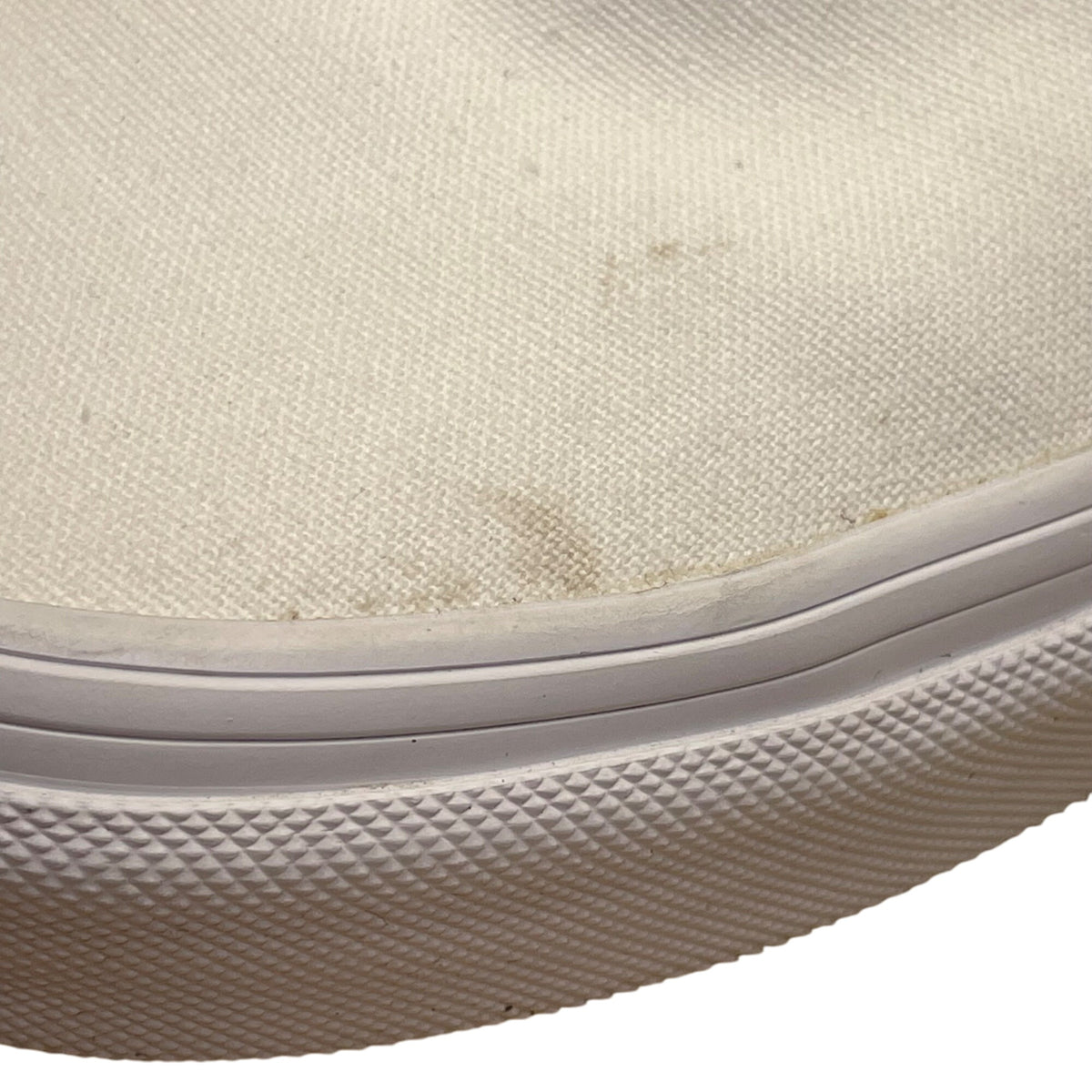 Vans Unisex White Canvas Low Top Slip-On Flat Sneakers Size W7/M5.5