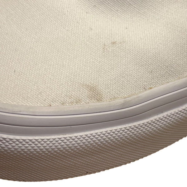 Vans Unisex White Canvas Low Top Slip-On Flat Sneakers Size W7/M5.5