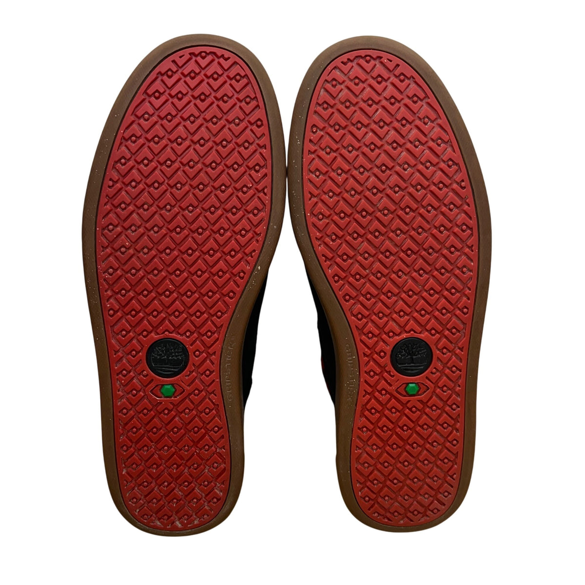 Timberland Men’s Black/Red Nubuck With Plaid Collar High-Top Sneakers Size 9