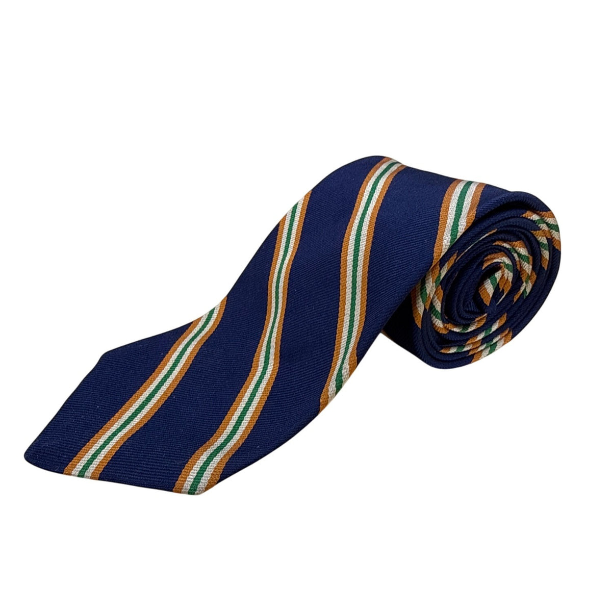 Vintage Brooks Brothers Blue Woven Silk Stripe Tie England 60 Inches Necktie