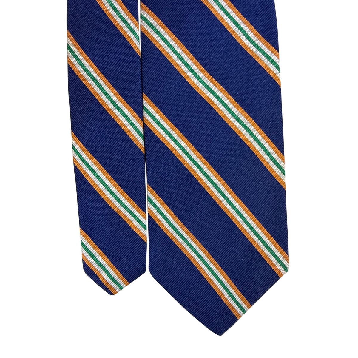 Vintage Brooks Brothers Blue Woven Silk Stripe Tie England 60 Inches Necktie