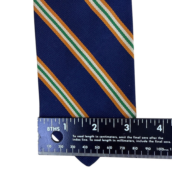 Vintage Brooks Brothers Blue Woven Silk Stripe Tie England 60 Inches Necktie