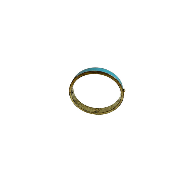 Kate Spade Womens Gold Turquoise Enamel Hinged Bracelet With Dust Bag
