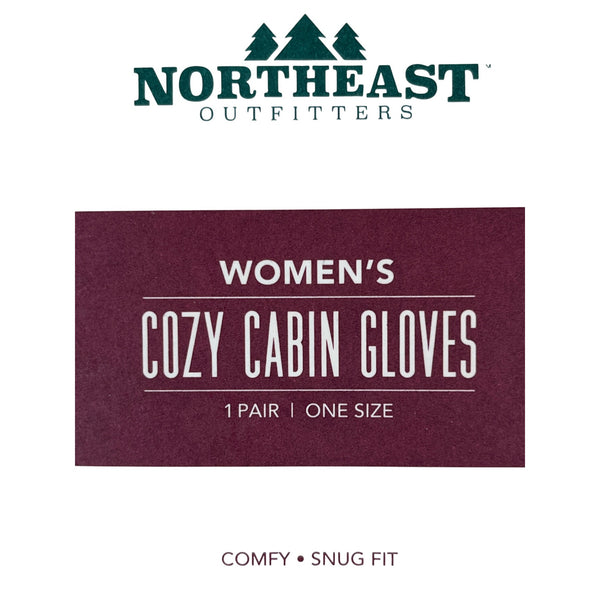 Northeast Outfitters Womens Gray Knit Cozy Cabin Gloves Snowflake Pattern One Size