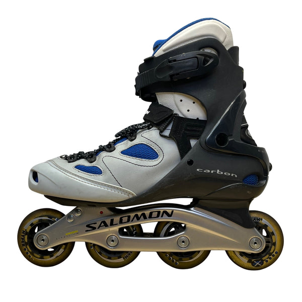 Salomon Mens Grey/Blue Lightweight Performance  Carbon Inline Skates Sz US10.5