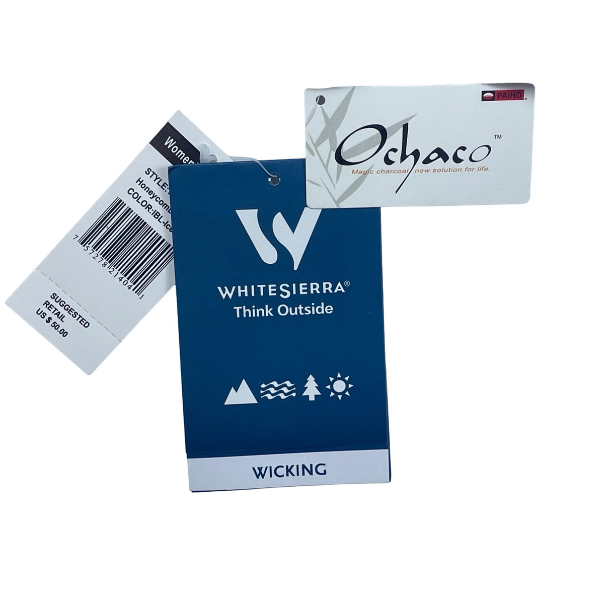 White Sierra Womens Long Sleeve Wicking Top Blue L New