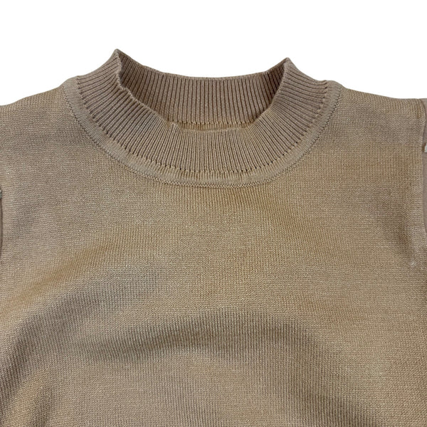 Arshiner Girls Tan Viscose/Polyester Knit Top Polka Dot Sleeves - New