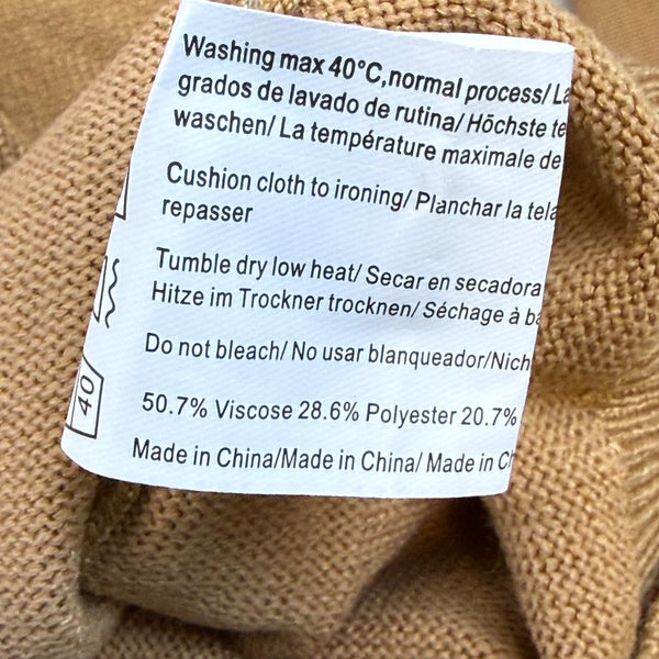 Arshiner Girls Tan Viscose/Polyester Knit Top Polka Dot Sleeves - New