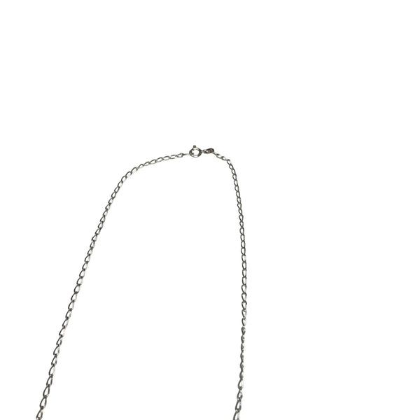 Silver Womens Turquoise Teardrop Pendant Necklace