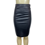 Alcott & Andrews Women's Black Long High Waist Faux Leather Skirt Sz 6