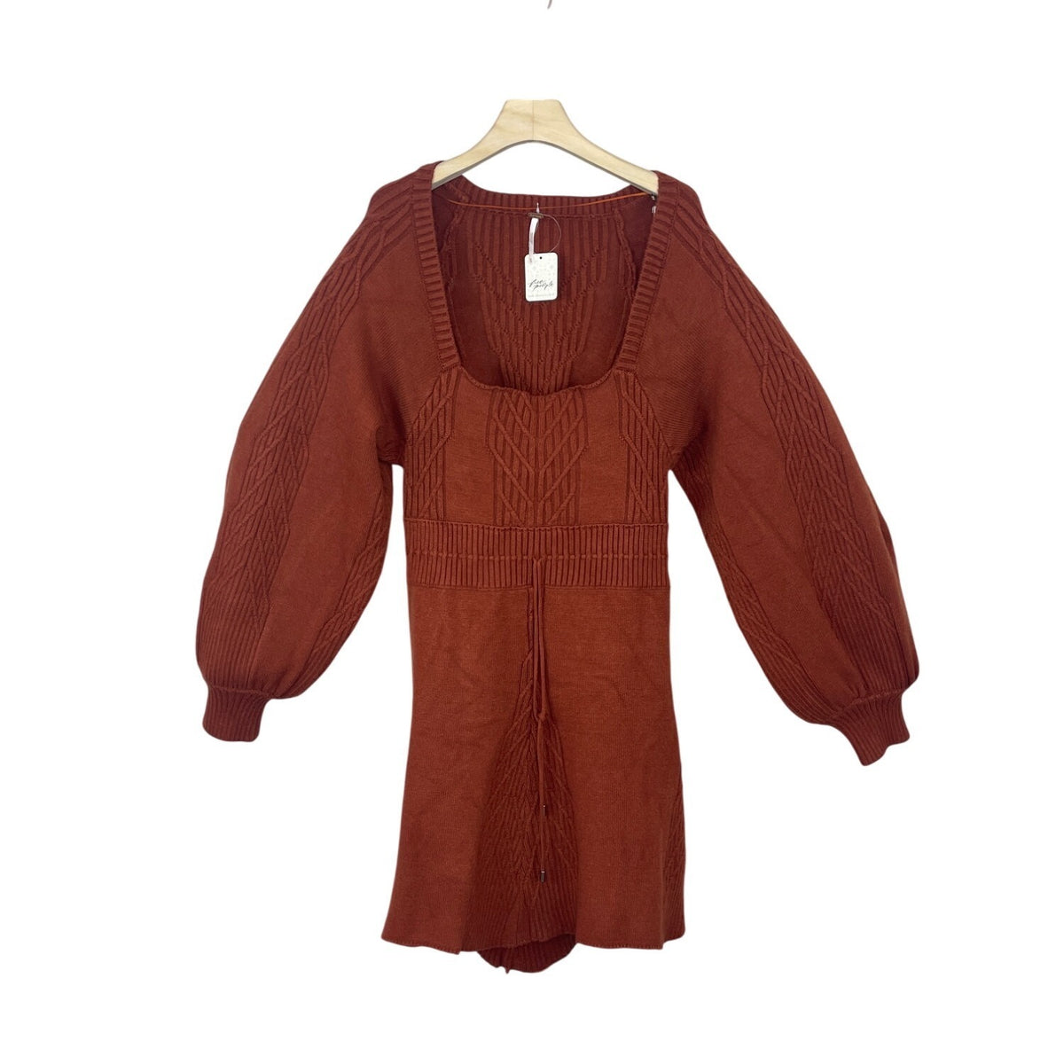 Free People Womens Rust Knit Sweater Dress XL- NEW