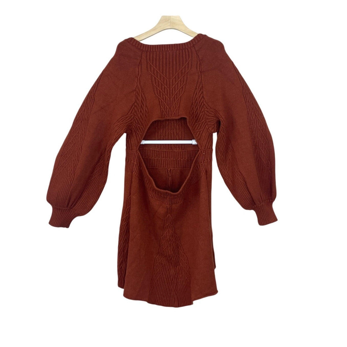 Free People Womens Rust Knit Sweater Dress XL- NEW