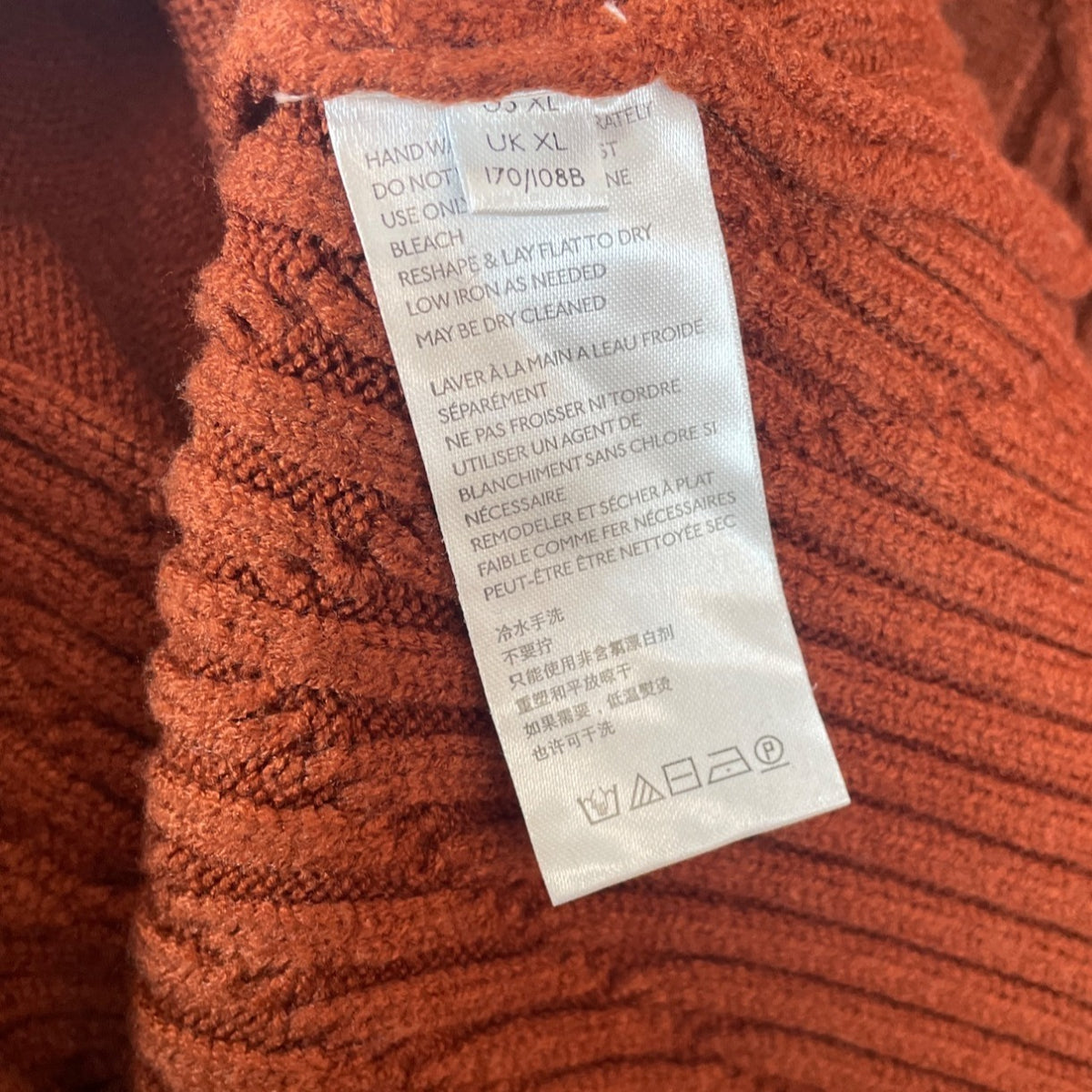 Free People Womens Rust Knit Sweater Dress XL- NEW